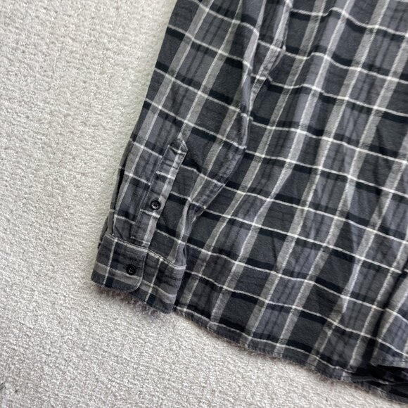 Y2K Volcom Black Modern Fit Plaid Flannel Button Up Shirt Men’s Size XL Skate - Picture 12 of 15